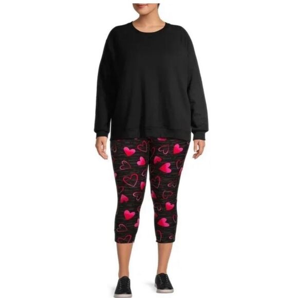 Terra & Sky High Rise Plus Printed Legging Capri. NWT Size 0X - Picture 1 of 9